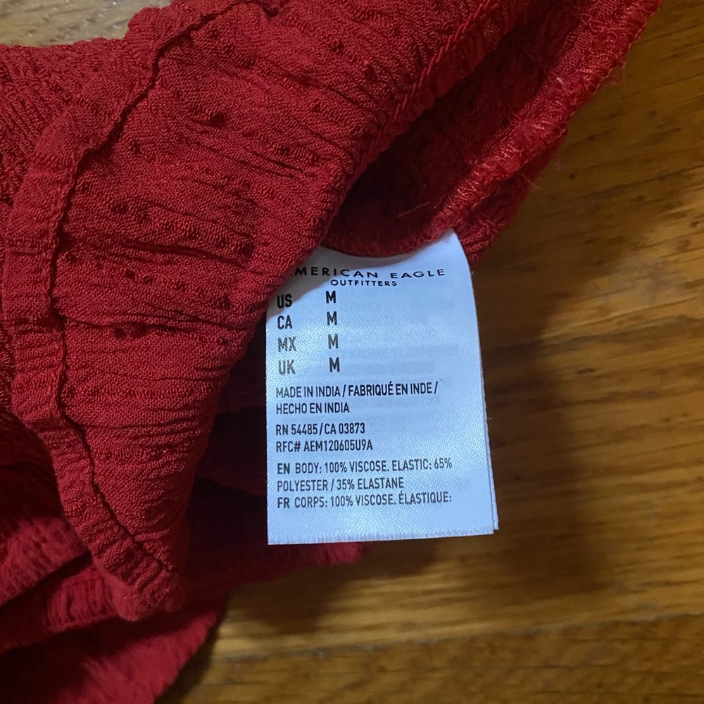 ⚡️AMERICAN EAGLE red smocked lace up tube top⚡️ - Picture 8 of 8